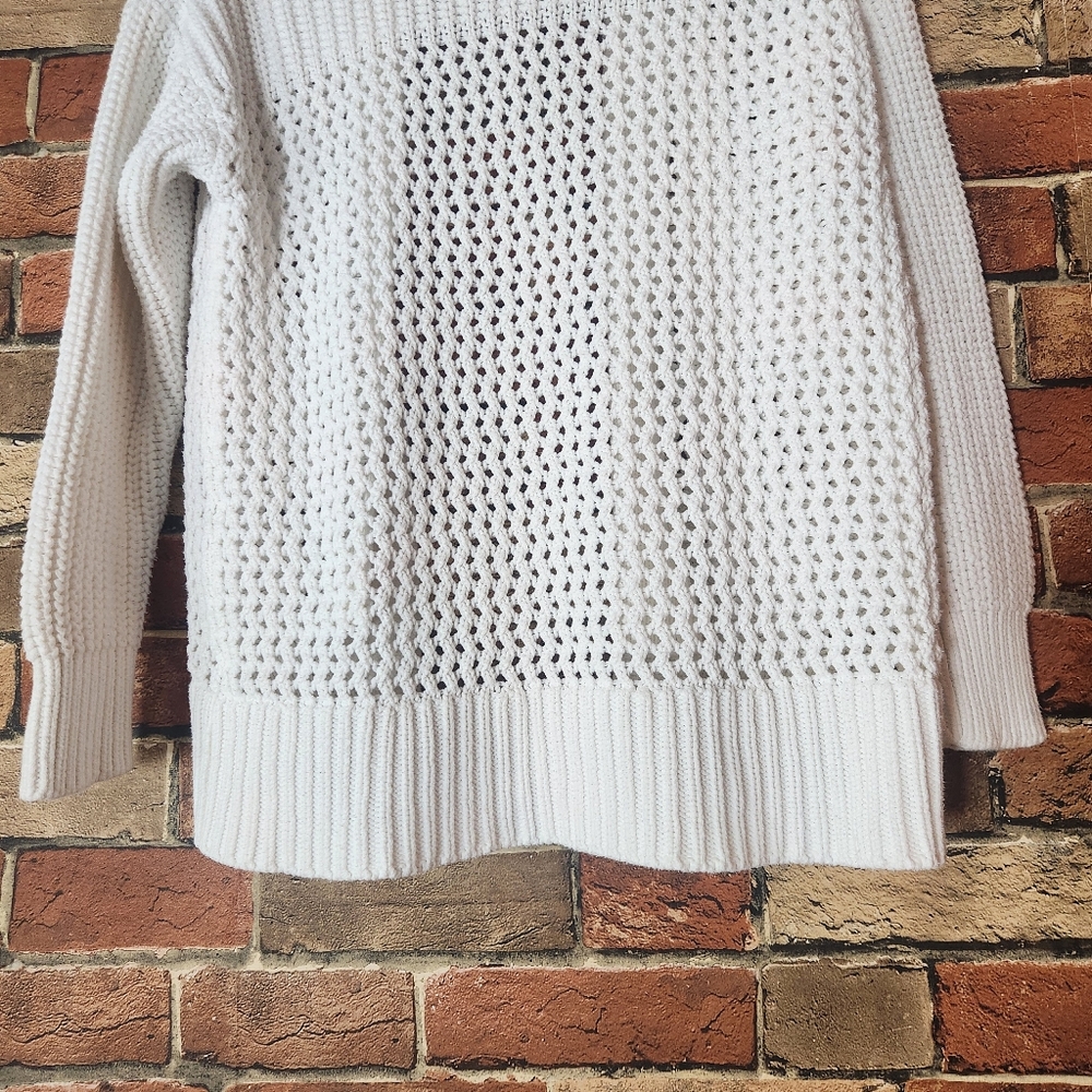 Express X Olivia Culpo White Chunky Open Knit Cardigan Size XS - Picture 8 of 14